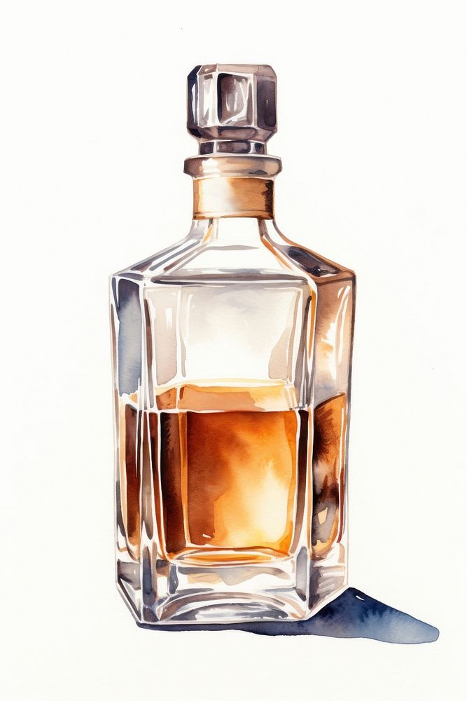 A Whiskey bottle whisky drink white background. AI generated Image by rawpixel.