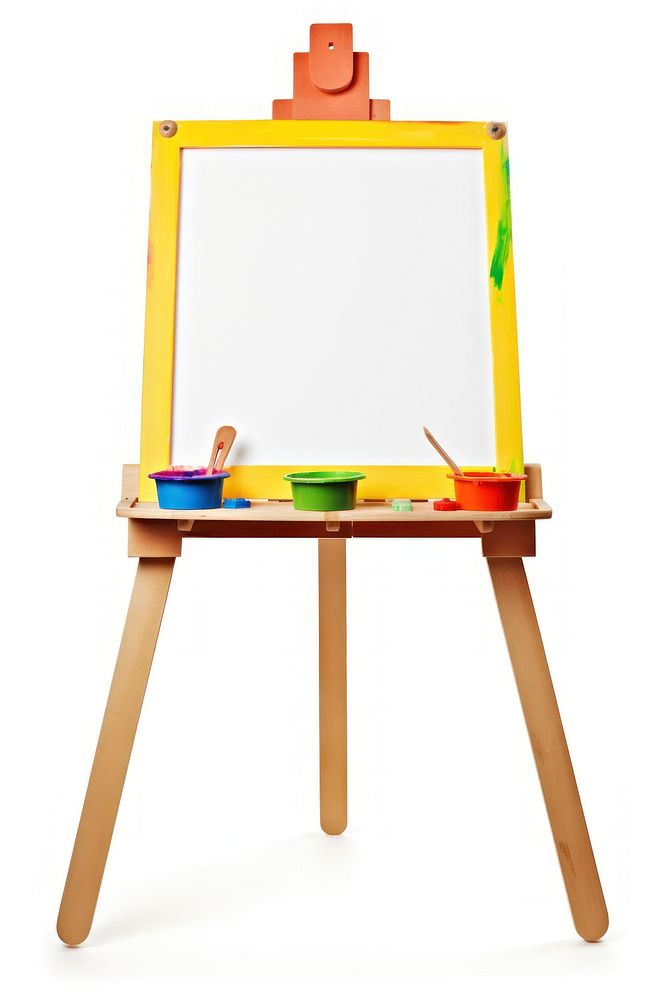 Easel white background paintbrush creativity. AI generated Image by rawpixel.
