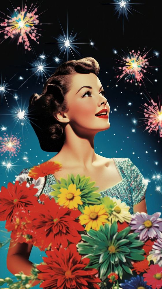Fireworks portrait flower adult. AI generated Image by rawpixel.