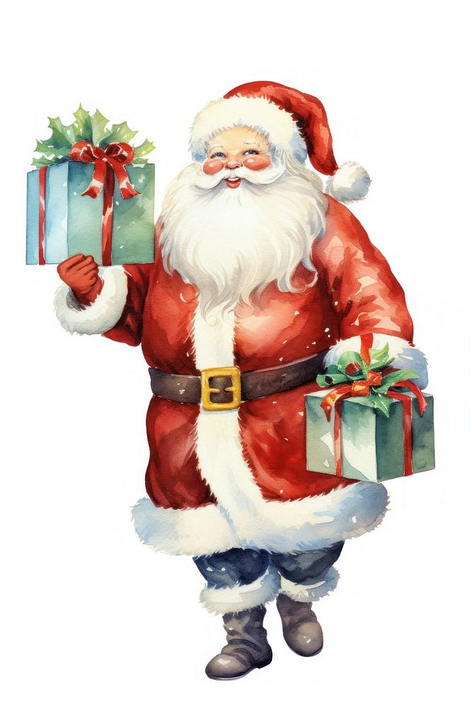 Santa Claus christmas gift white background. AI generated Image by rawpixel.