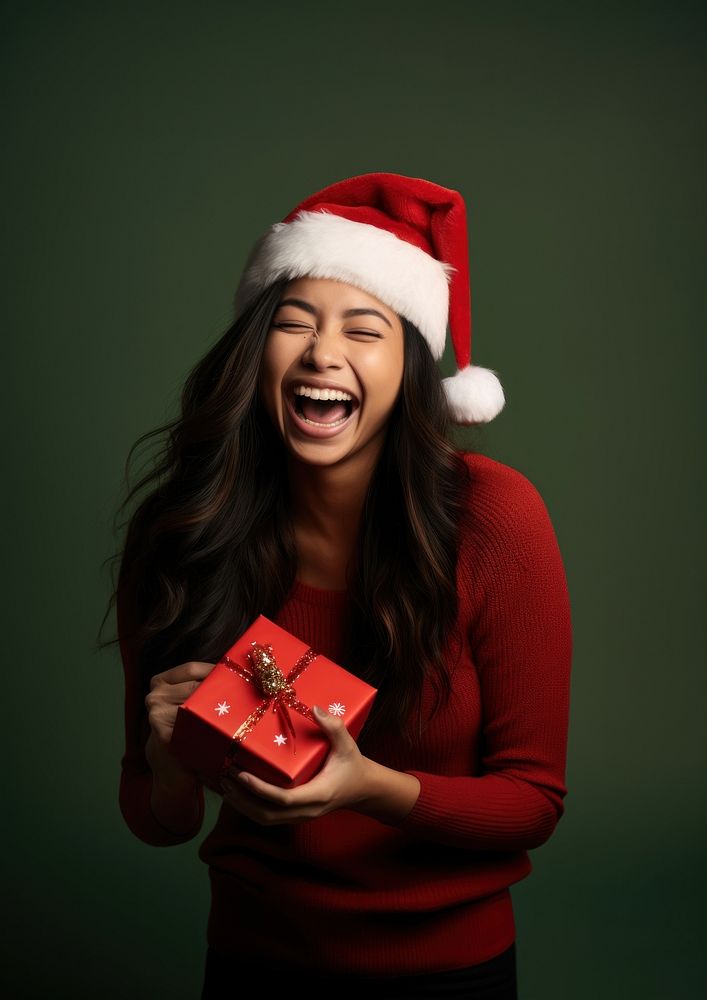 Laughing christmas portrait smile. AI generated Image by rawpixel.