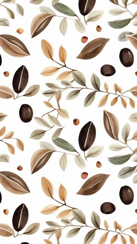 Coffee plant pattern backgrounds repetition. AI generated Image by rawpixel.