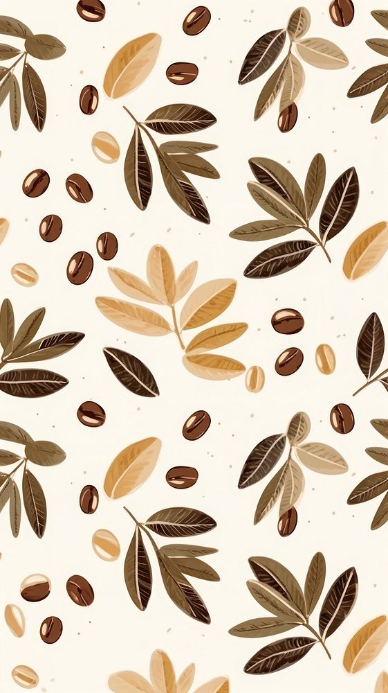 Coffee plant pattern leaf seed. AI generated Image by rawpixel.
