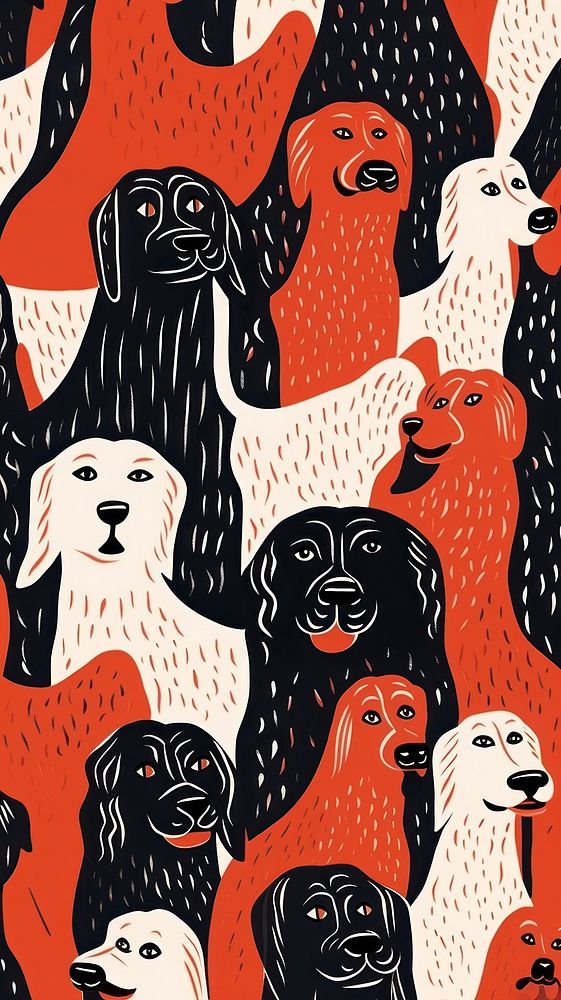 Dog illustrated pattern mammal. AI generated Image by rawpixel.