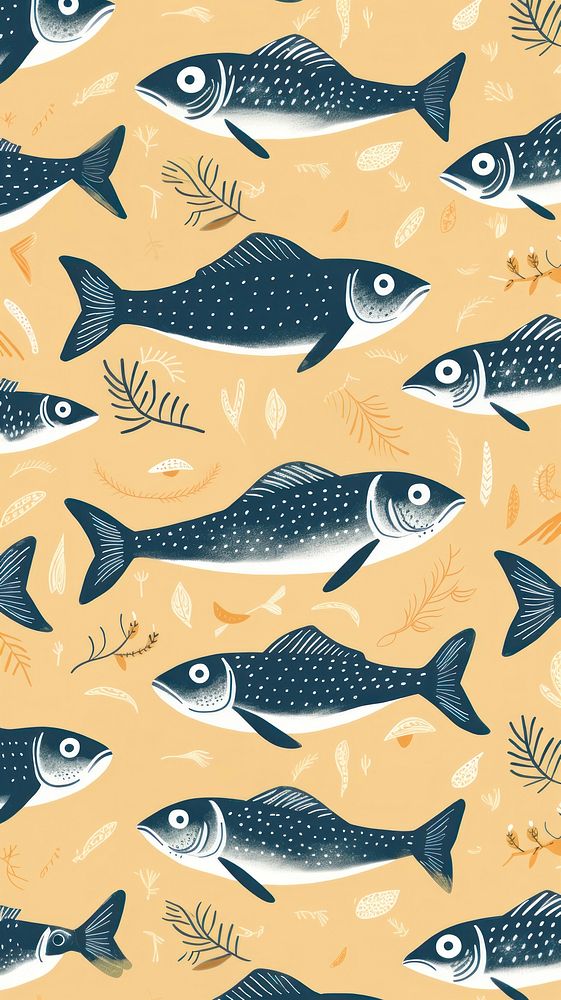 Fish pattern animal backgrounds. AI generated Image by rawpixel.