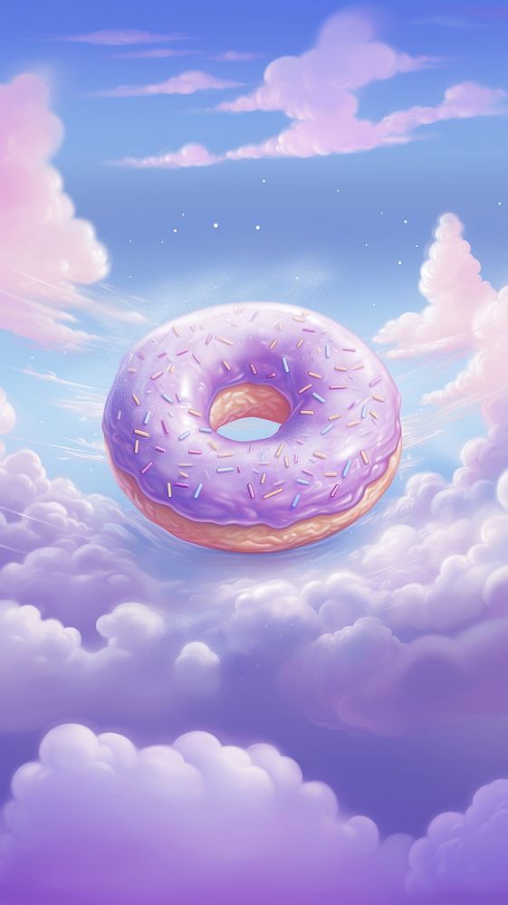 Donut purple cloud food. AI generated Image by rawpixel.