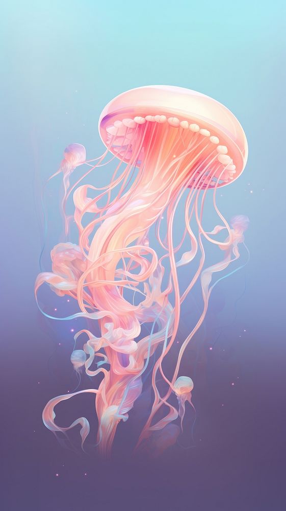 Jellyfish invertebrate underwater chandelier. AI generated Image by rawpixel.