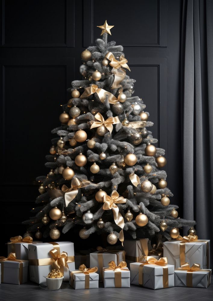 Christmas decoration gift tree. AI generated Image by rawpixel.