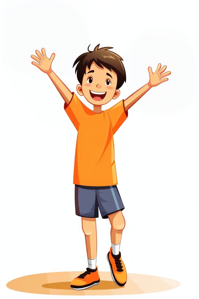 Cartoon child boy white background. AI generated Image by rawpixel.