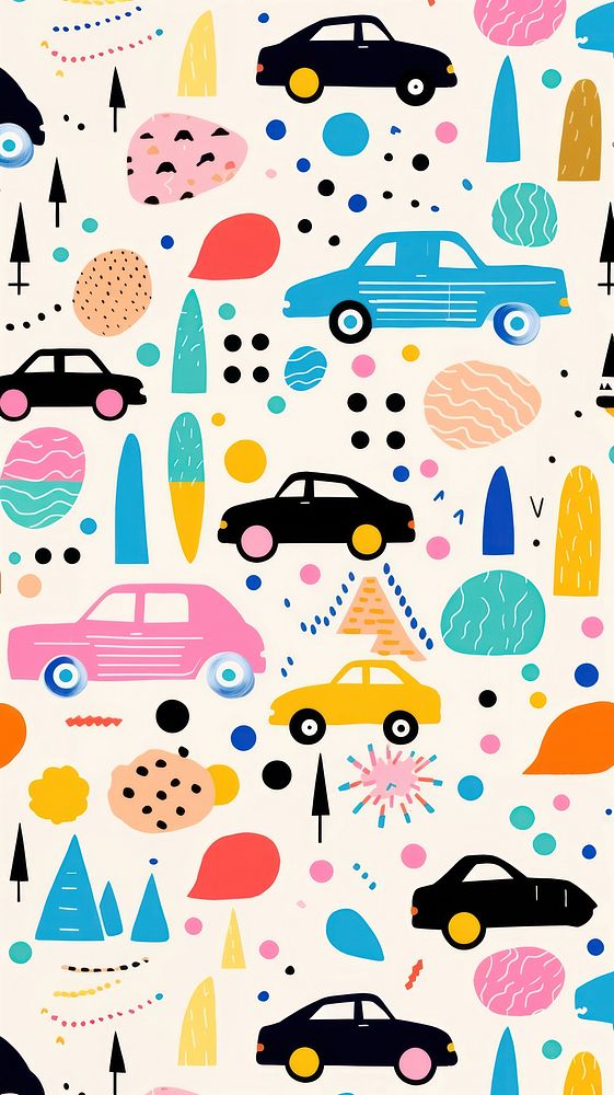 Car pattern vehicle drawing. AI generated Image by rawpixel.