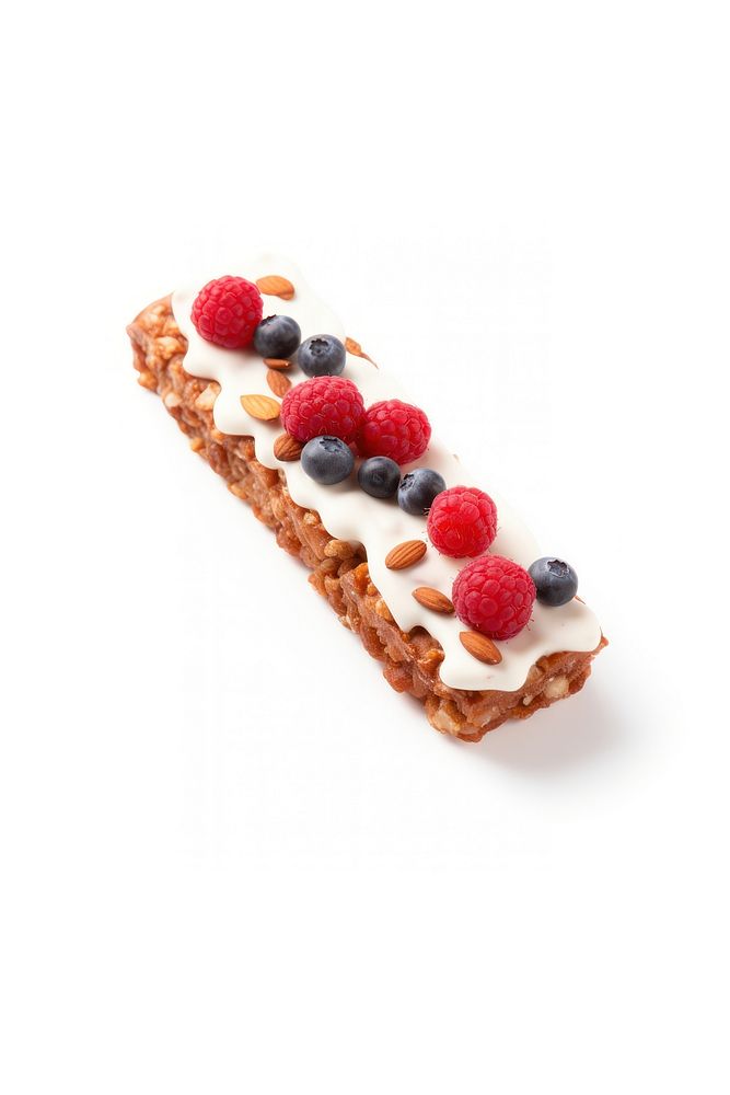 Granola Protein Bar raspberry blueberry dessert. AI generated Image by rawpixel.
