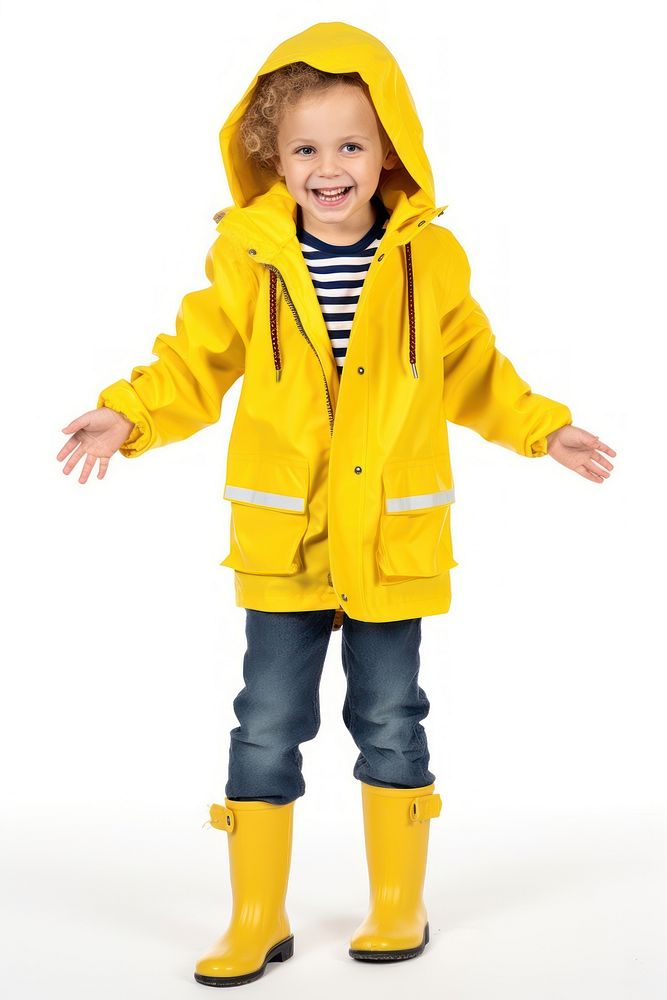 Kid wearing raining suit sweatshirt raincoat child. AI generated Image by rawpixel.