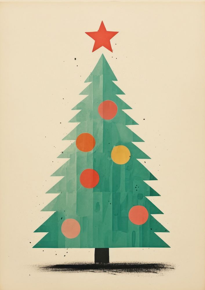 Christmas tree symbol paper art. AI generated Image by rawpixel.