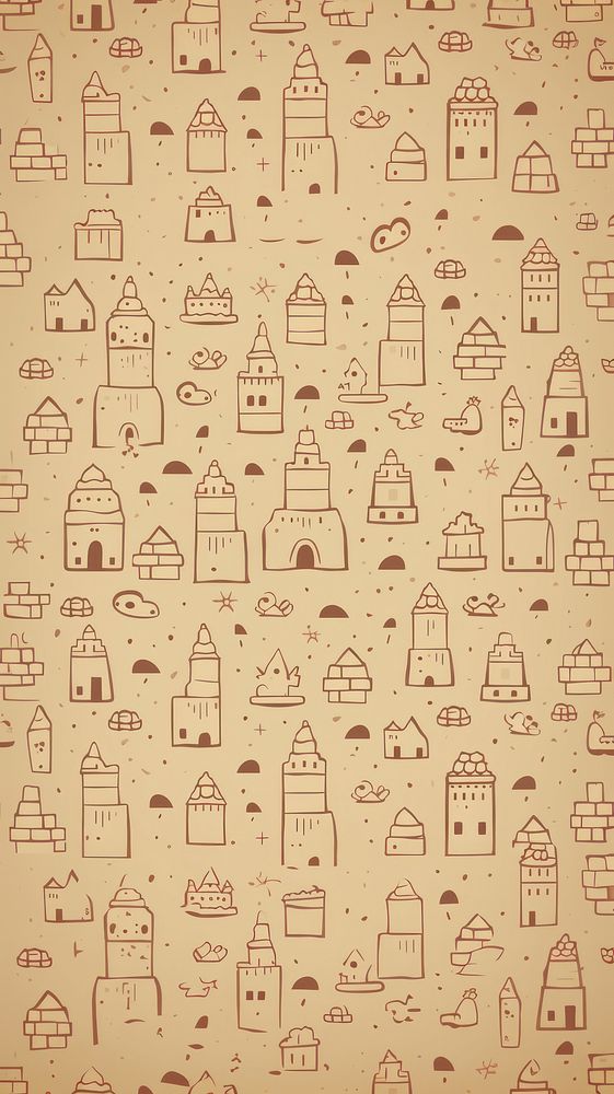 Sand castle pattern backgrounds architecture. AI generated Image by rawpixel.