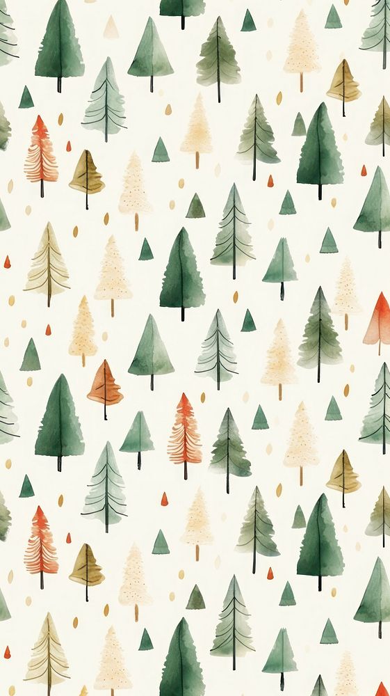 Christmas tree pattern plant leaf. AI generated Image by rawpixel.