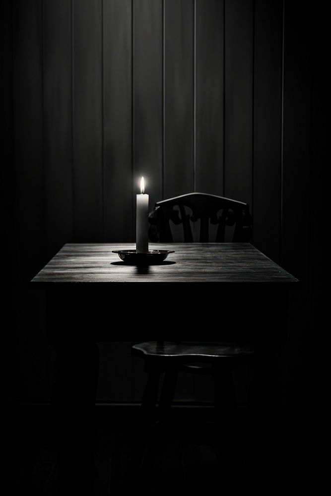 Grief candle table furniture. AI generated Image by rawpixel.