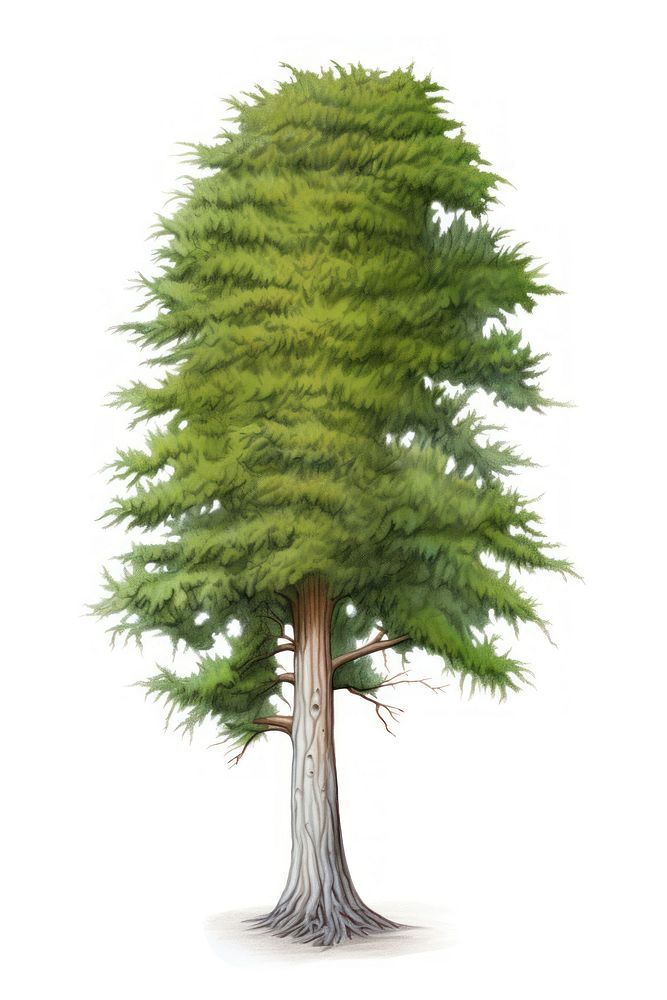 Thuja tree, plant illustration, design resource