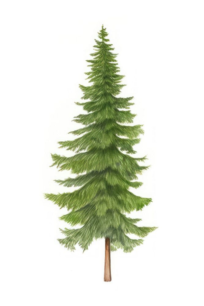Conifer tree, plant illustration, design resource