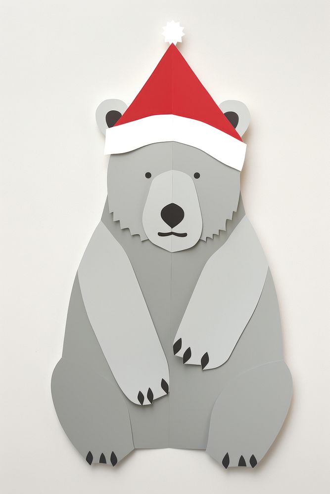 A big bear wearing red christmas hat mammal toy representation. AI generated Image by rawpixel.