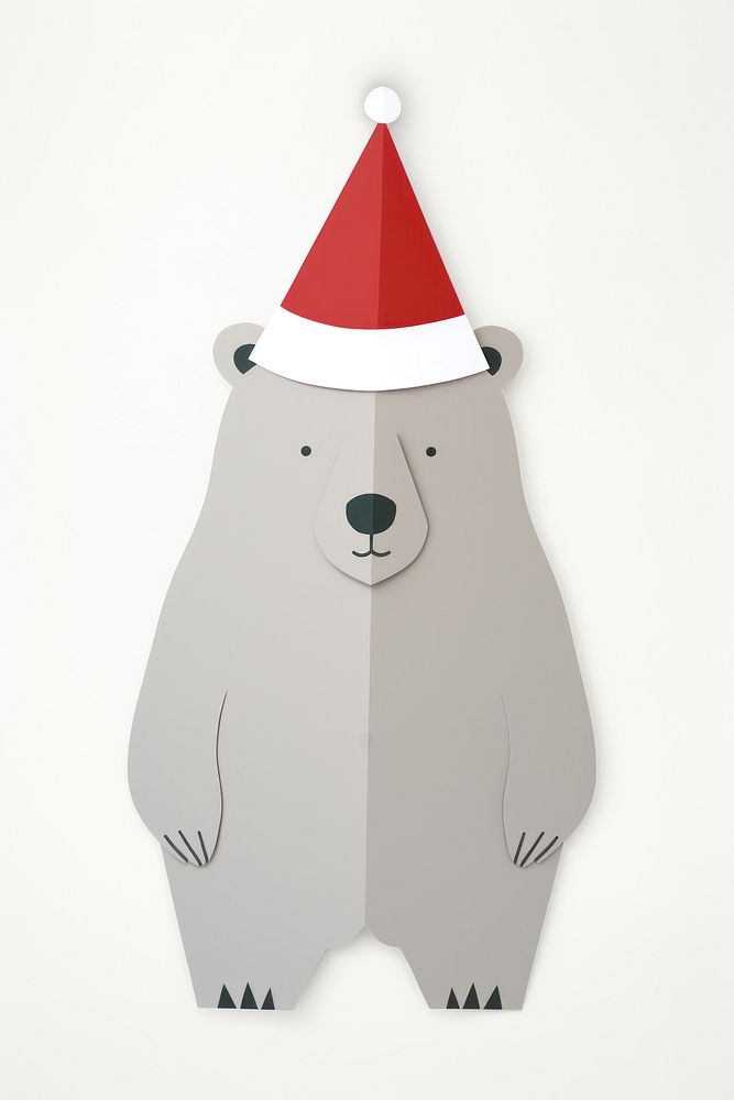 A big bear wearing red christmas hat anthropomorphic representation celebration. AI generated Image by rawpixel.