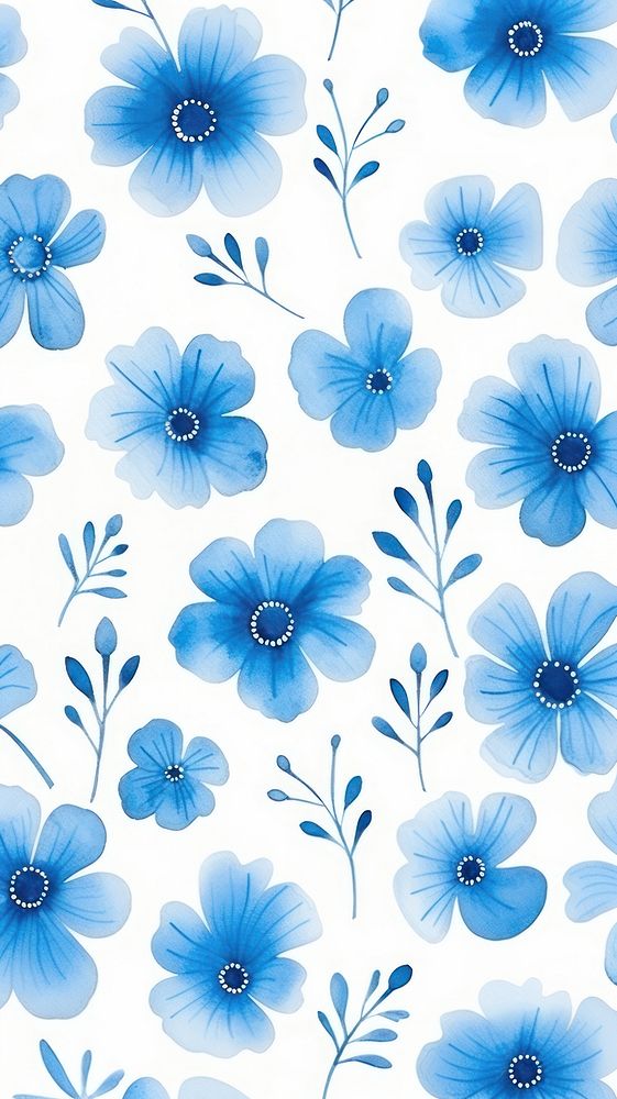 Blue flower pattern nature plant. 