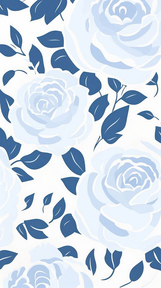 Blue rose pattern backgrounds wallpaper. Free Photo Illustration