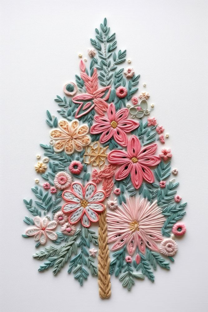 Christmas embroidery pattern celebration creativity. AI generated Image by rawpixel.