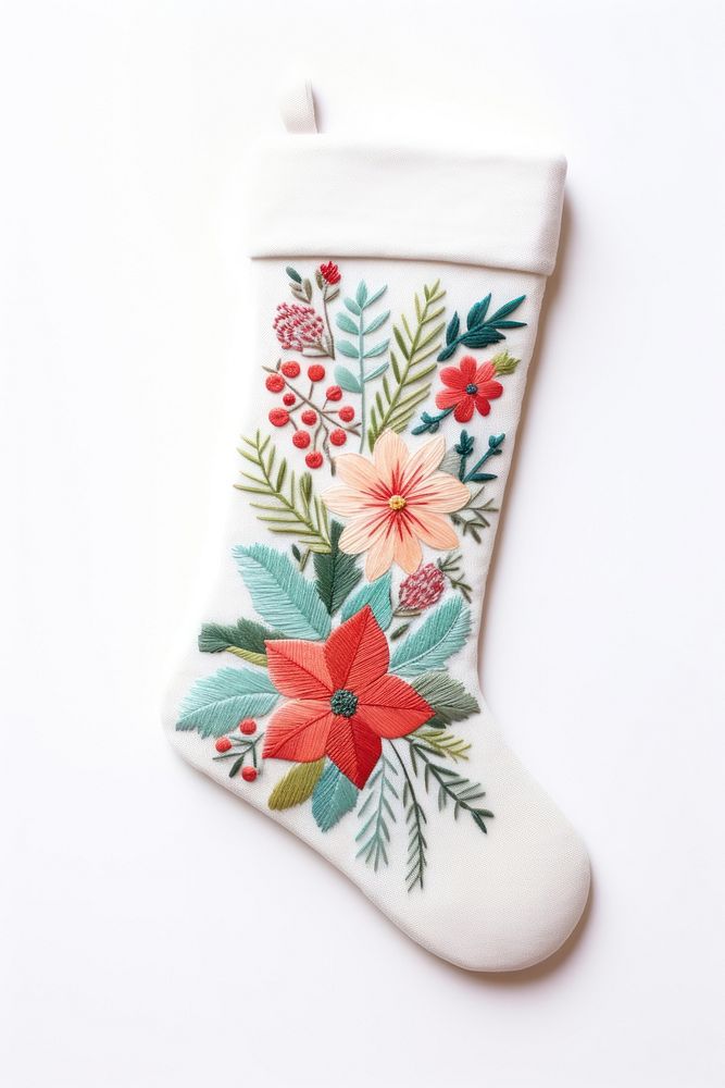 Christmas Stocking embroidery christmas stocking pattern. AI generated Image by rawpixel.