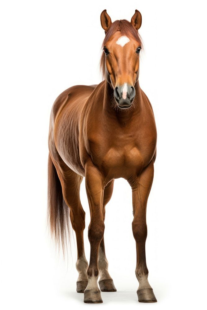 American quarter horse mammal animal white background. AI generated Image by rawpixel.