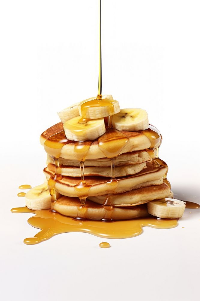 Pancakes syrup food white background. AI generated Image by rawpixel.