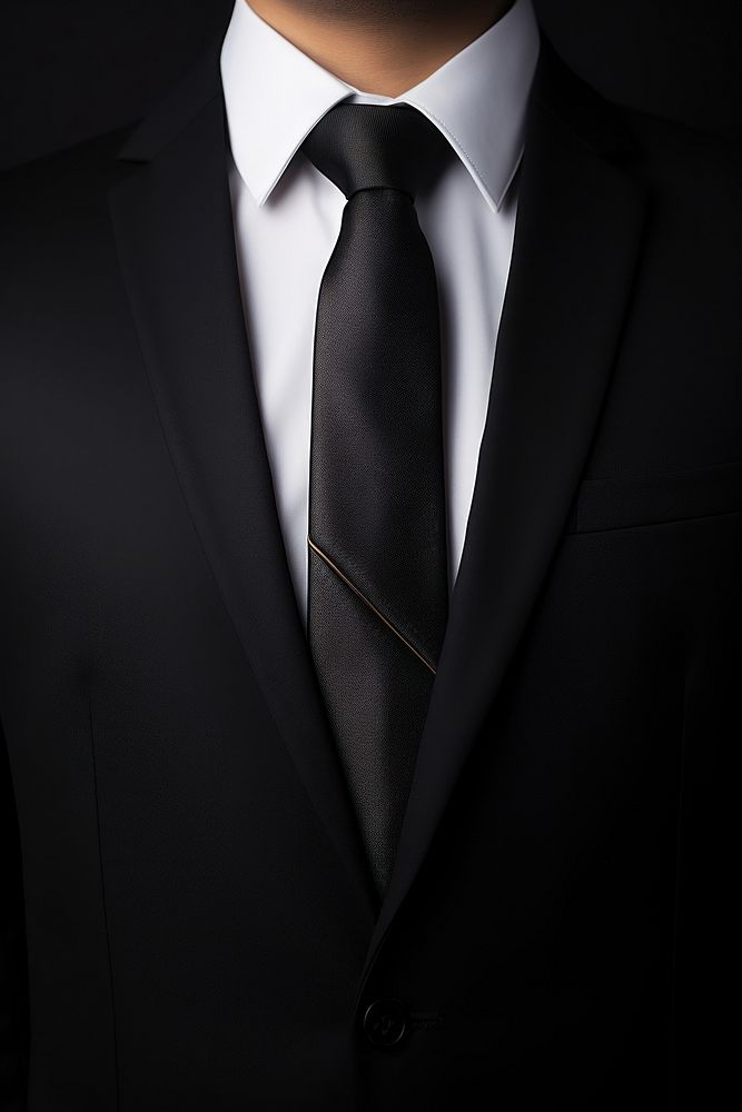 Black suit tie necktie adult. AI generated Image by rawpixel.