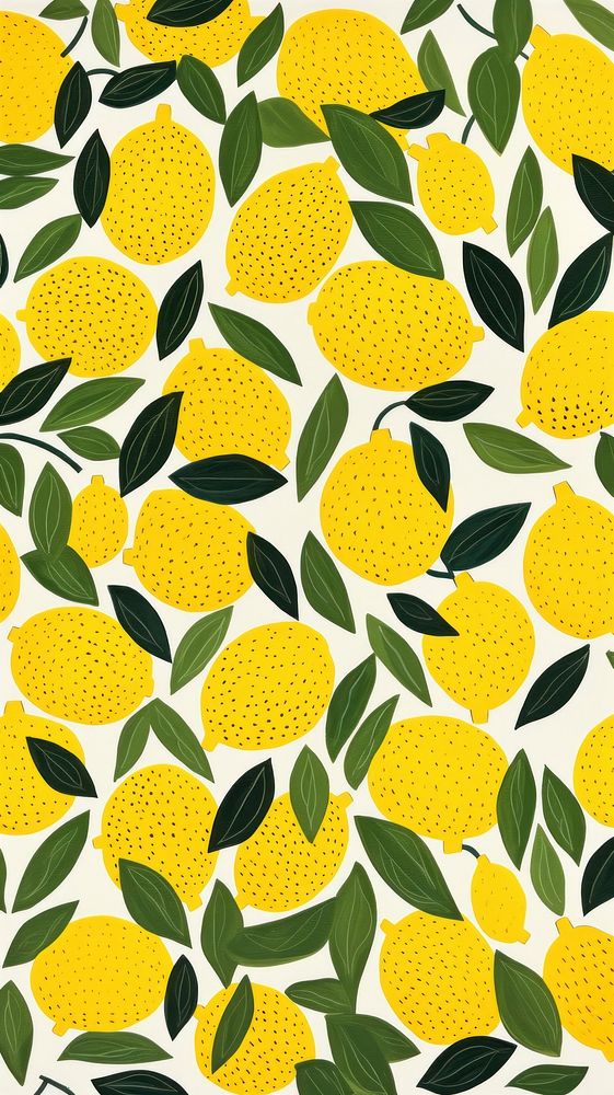 Lemon pattern fruit plant. AI generated Image by rawpixel.