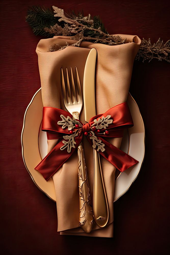 Napkin fork christmas spoon.