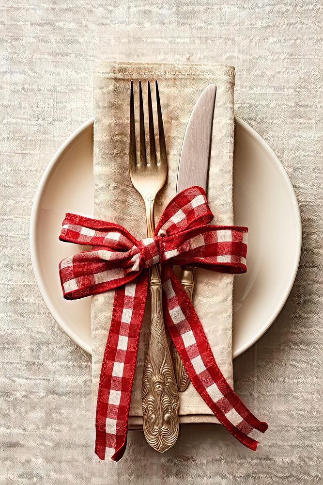 Napkin fork christmas knife. AI generated Image by rawpixel.