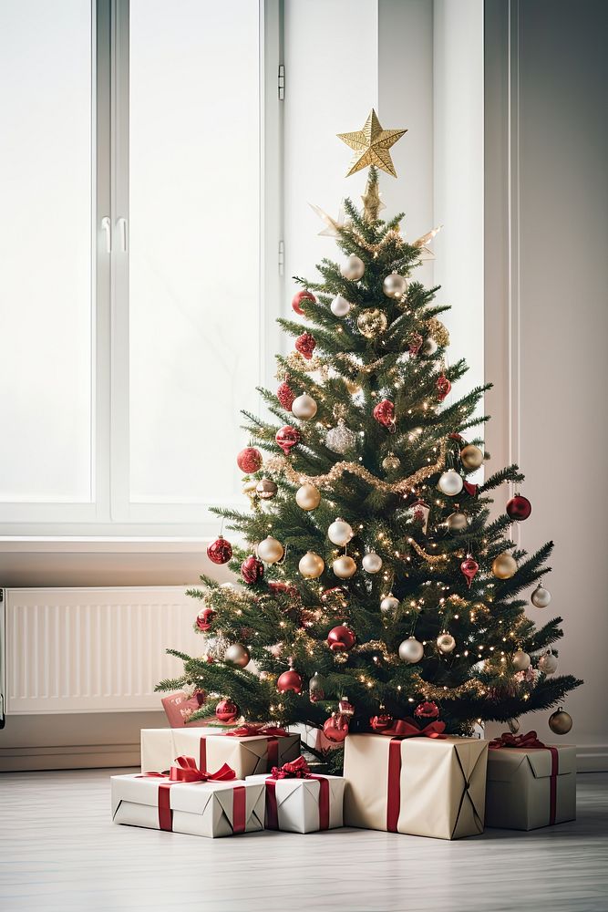 Christmas tree plant white anticipation. AI generated Image by rawpixel.