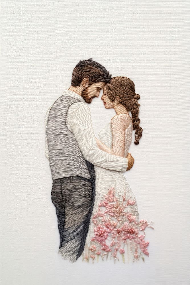 Wedding couple wedding kissing drawing. AI generated Image by rawpixel.