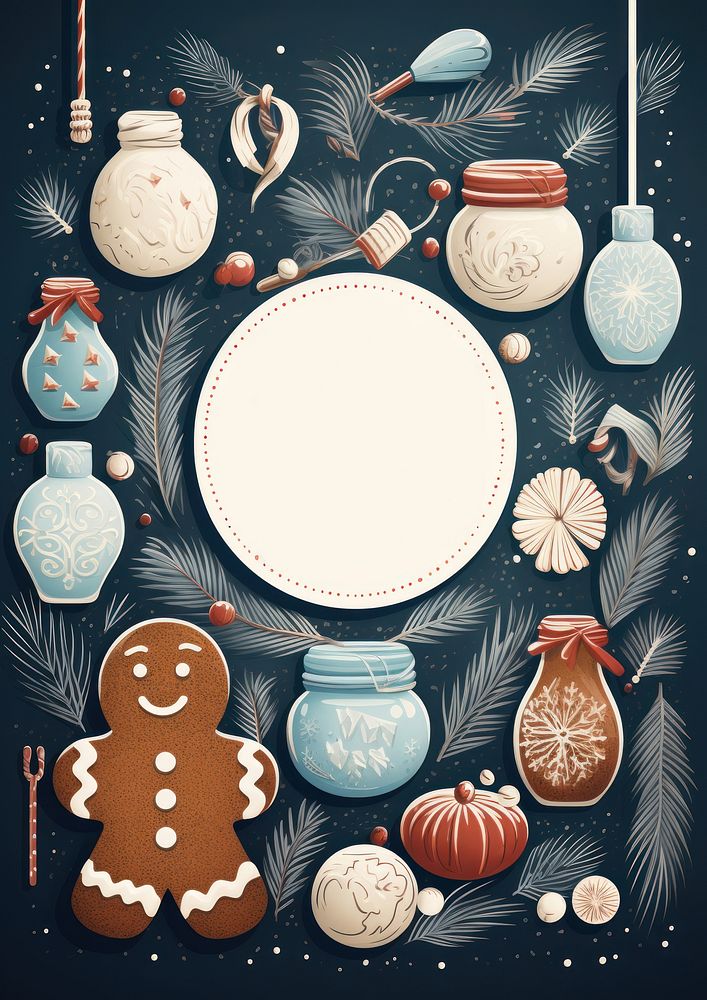 Vintage greeting card cookie decoration christmas. AI generated Image by rawpixel.