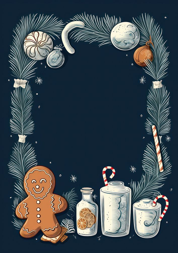 Vintage greeting card blackboard christmas cookie. AI generated Image by rawpixel.