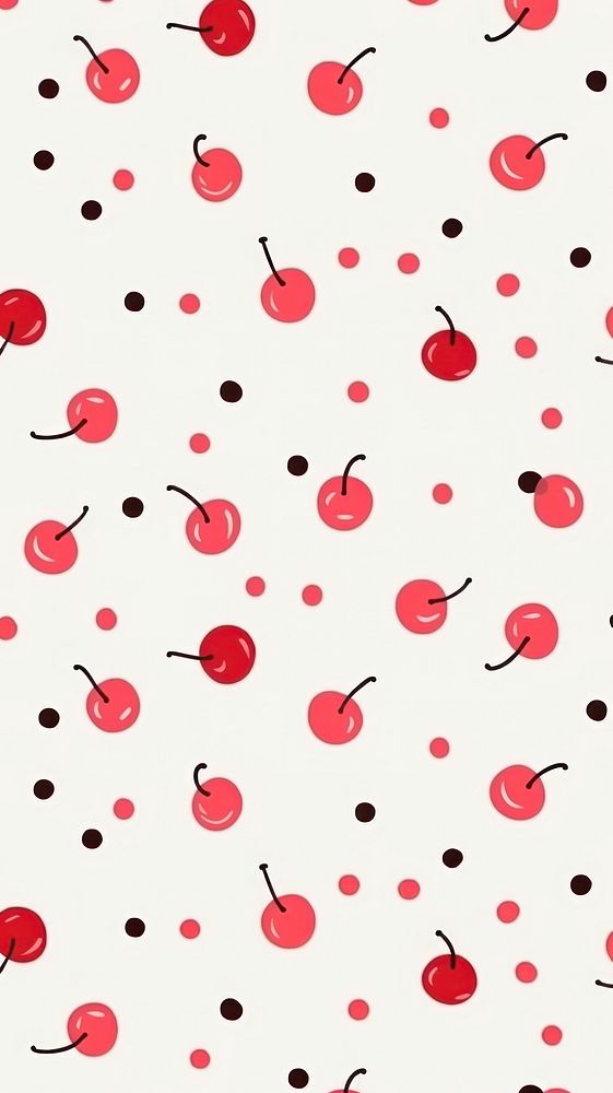 Cherries pattern backgrounds plant. AI generated Image by rawpixel.