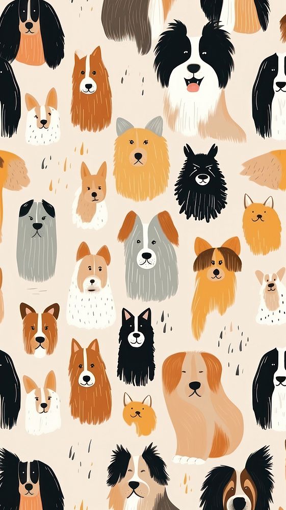 Cute dogs pattern mammal animal. AI generated Image by rawpixel.