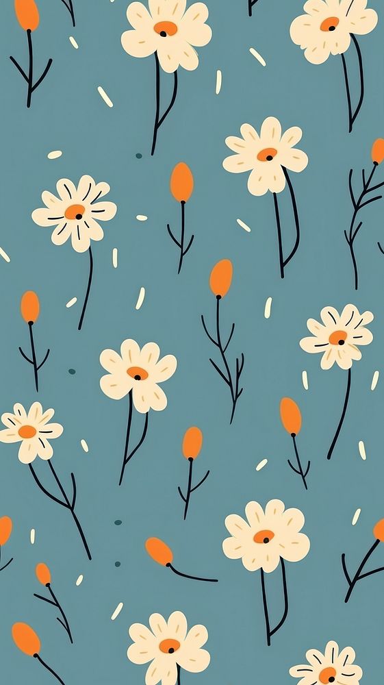 Flowers pattern art backgrounds. AI generated Image by rawpixel.