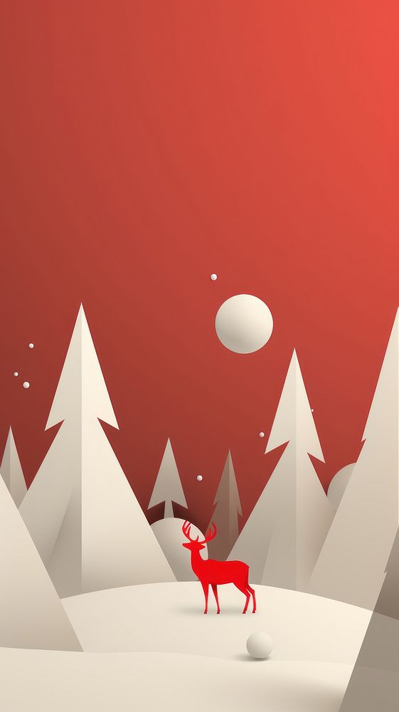 Christmas Wallpaper nature mammal landscape. AI generated Image by rawpixel.