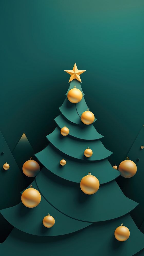 Christmas Wallpaper christmas green illuminated. AI generated Image by rawpixel.