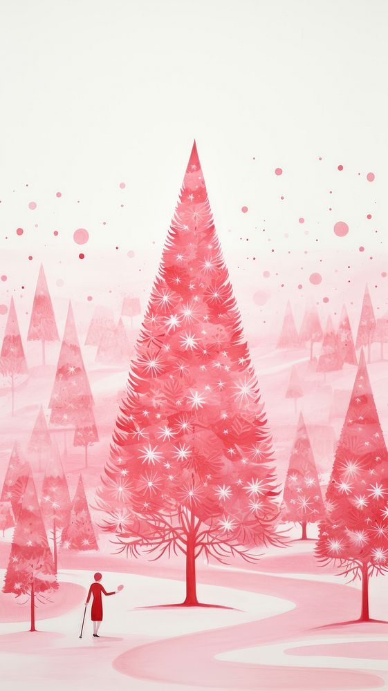 Christmas Wallpaper christmas plant tree. AI generated Image by rawpixel.