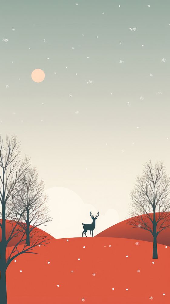 Christmas Wallpaper outdoors nature mammal. AI generated Image by rawpixel.