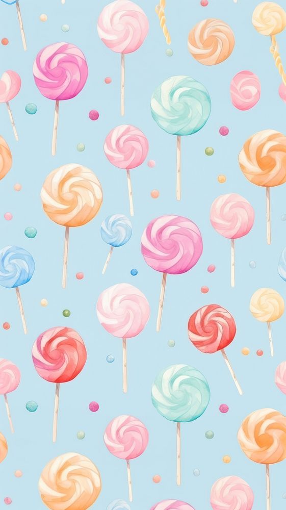 Lollipop confectionery backgrounds pattern. AI generated Image by rawpixel.