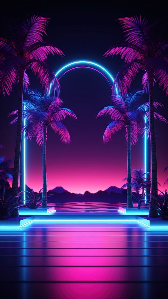 Neon lighting nature purple. AI generated Image by rawpixel.