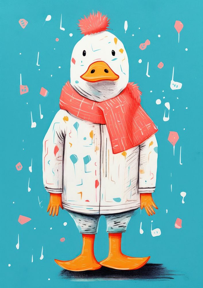 Art winter duck representation. AI generated Image by rawpixel.