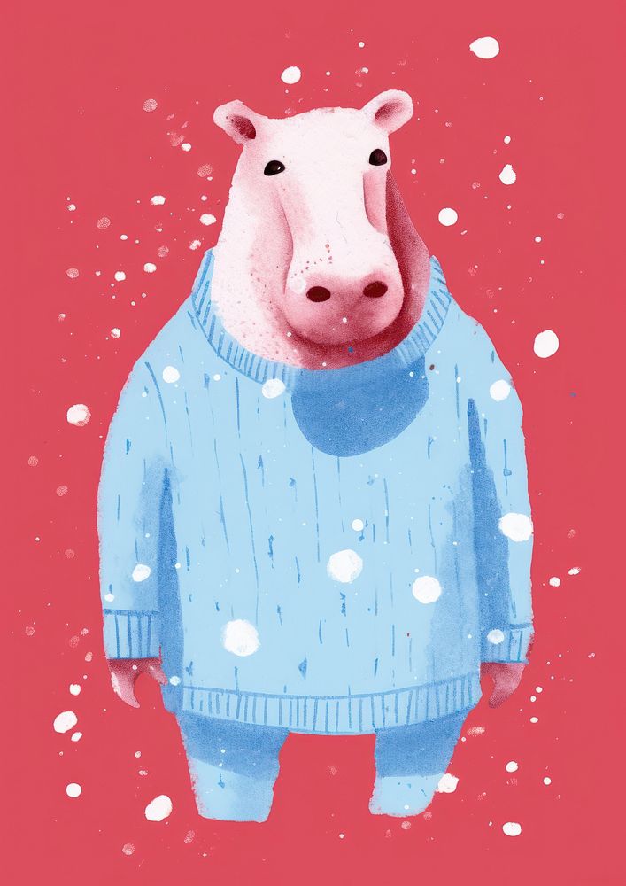 Sweater mammal animal pig. AI generated Image by rawpixel.
