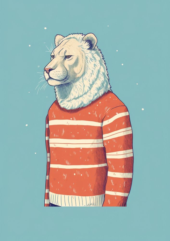 Sweater art mammal sketch. AI generated Image by rawpixel.